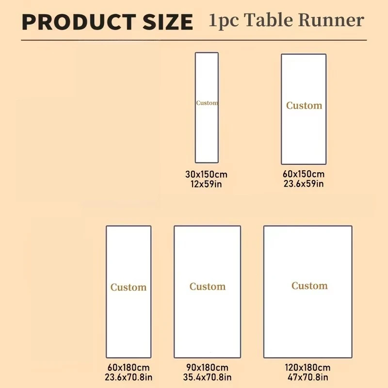 Custom 1pc Polyester Table Covers, Custom Vendor Booth Table Runner for Business Logo Display, Machine Washable Tablecloths - view 2