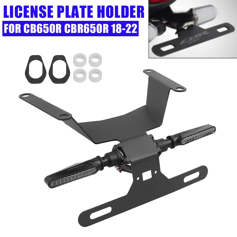 CB CBR 650R Motorcycle Short Tail Stock Tidy License Plate Holder For Honda CB650R CBR650 CBR650R 2018-2022 Bracket LED Light