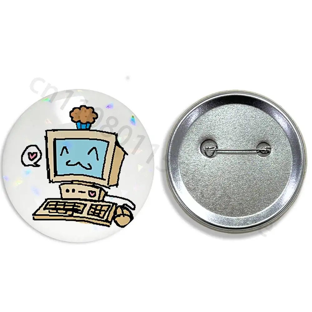 Objectum Robot Lover Tinplate Enamel Pins Creativity Printed Pictures Text Metal Lapel Badges Brooches