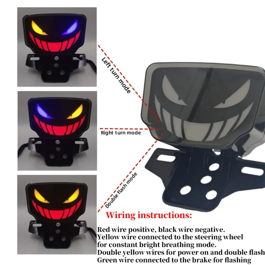 Fotografia 3: Conjunto de Luz Traseira e Sinalizador de Direção para Motocicleta Estilo Devil Compatível com TMX125 TMX155 CG125 CG155