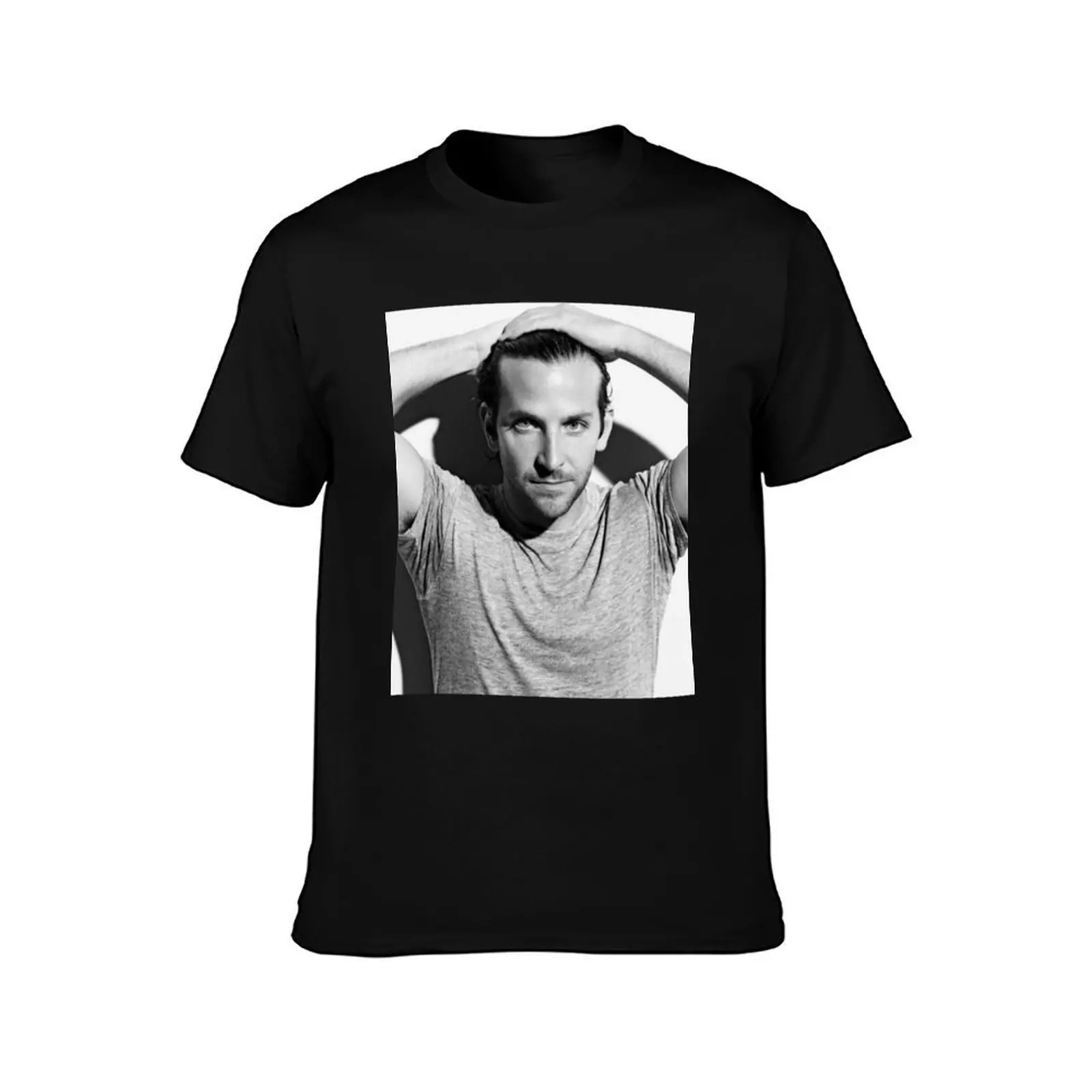 Bradley Cooper Poste T-Shirt, Summer Casual Cotton Tee, Oversized Streetwear Tops, Vintage Graphic Print, Loose Fit Short Sleeve