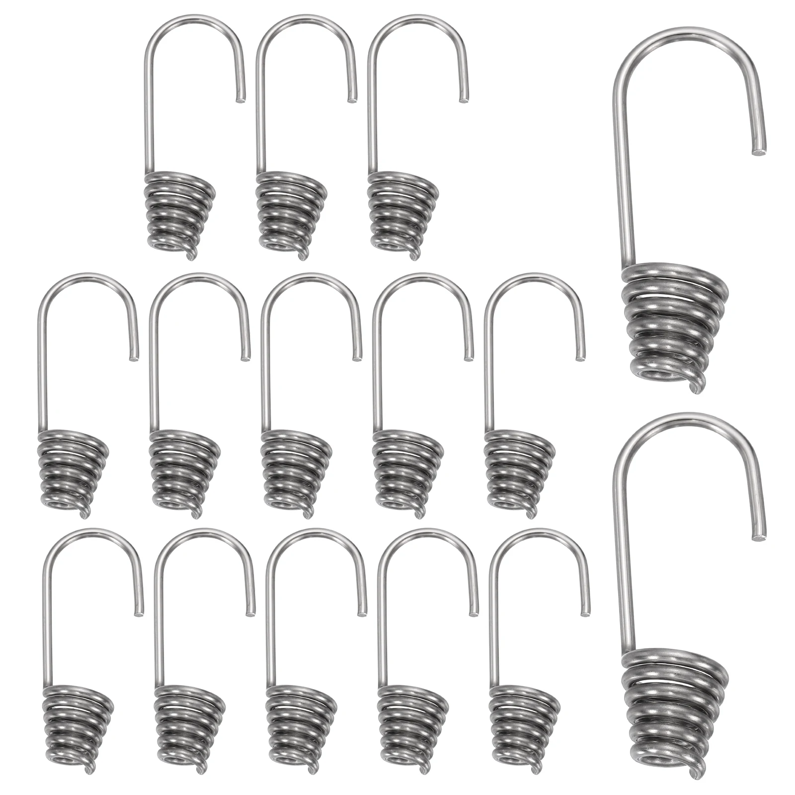 12-20pcs Bungee Cord Hooks Heavy Bungee Shock Cord Hook Spiral Wire Hooks End for Rope Strapping Tape Camping Tents Trucks Boat