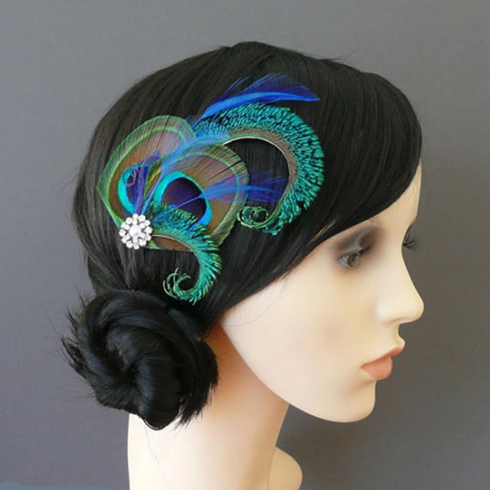 

Hair Clip Blue Color Lightweight Comfortable Fascinator Hat for Women Tea Party Halloween 20s Headpiece