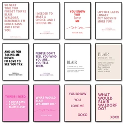 Gossip Girl Minimalism Gossip Girl Quotes Fashion Charm Classic Poster Canvas Printing Wall Art Pictures for Room Home Decor