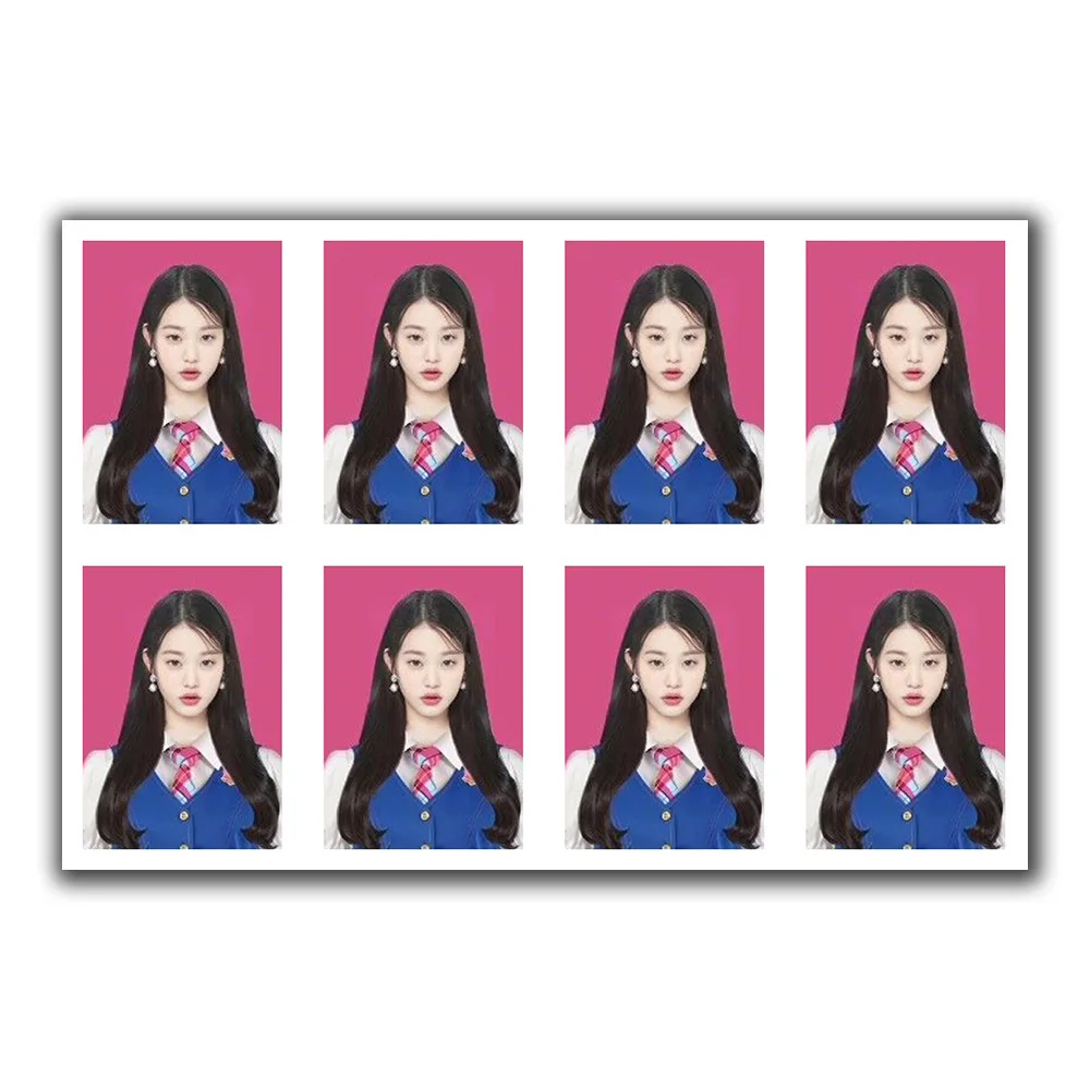 Yujin Idol Girl ID Photo 1 INCH Passport ID Cards Photo Printd Cards Gaeul Wonyoung LIZ Rei Leeseo PhotoCard Fans Gifts