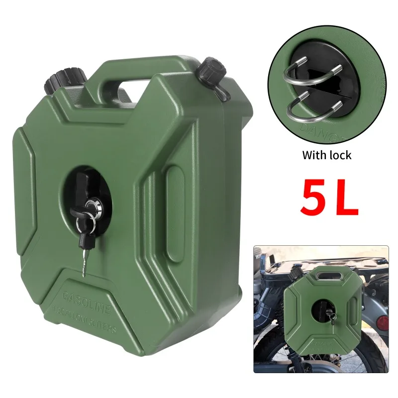 3L/5L Portable Plastic Cans Gas Fuel Tank Emergency Backup SUV Motorcycle Accessories Petrol Diesel Storage Gas Tank with Lock
