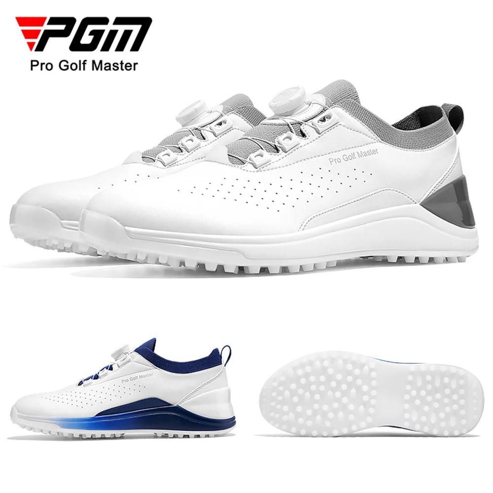 PGM Men's Golf Sport Shoes Casual Classic Sneakers Breathable Lightweight Quick Lacing Microfiber Waterproof Anti-Slip XZ300