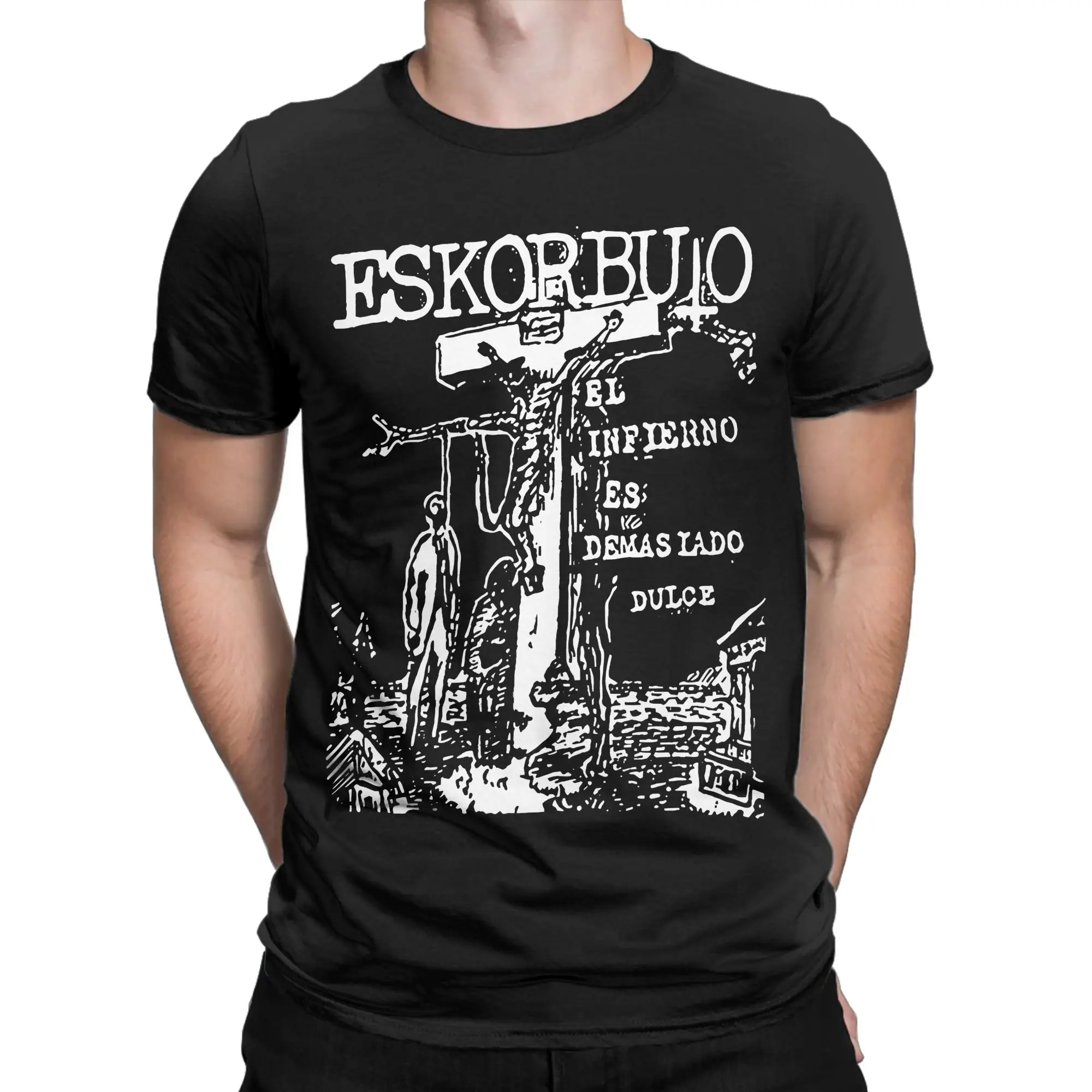 Eskorbuto Band T Shirt Men's  Pure Cotton Novelty T-Shirts Round Neck  Tee Shirt Short Sleeve Clothes Gift