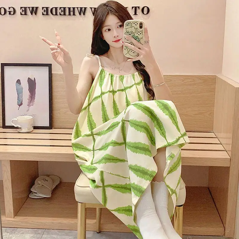 

Girl Cloud Cotton Pajamas Straps Sleeping Clothes and Skirts Sleeveless Cute Leisure Minimalist Sweet Nightdress Dopamine Hot