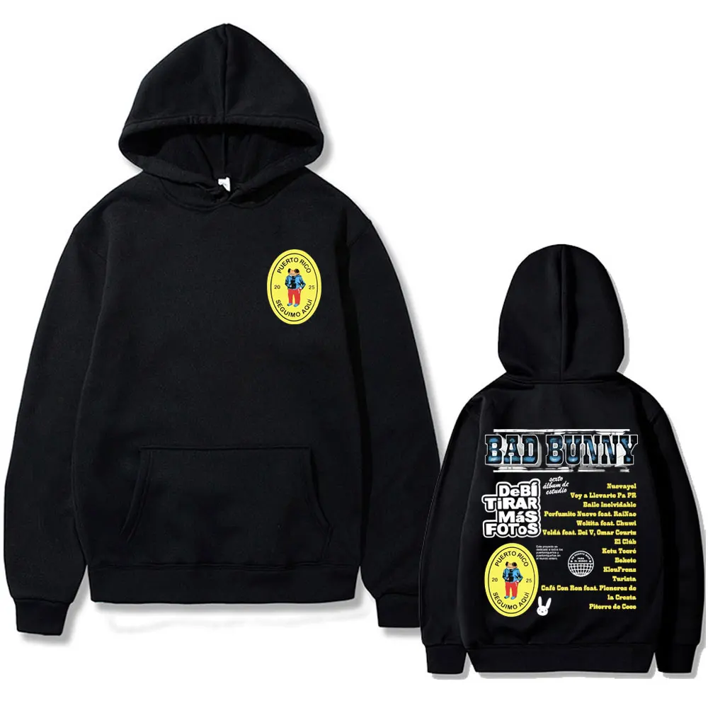 

Rapper Bad Bunny DeBi TiRAR MaS FOToS DTMF 2025 Hoodies Men Women Hip Hop Fashion Vintage Sweatshirt Men's Oversized Streetwear