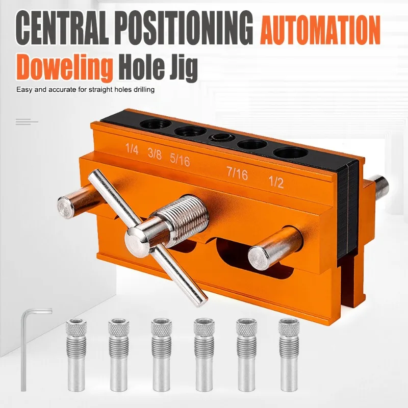 Straight Hole Drilling Locator Dowel Furniture Woodworking DIY Fixture Drilling Sleeve Round Wood Tenon Tool