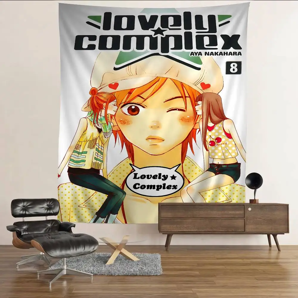 Sweet Love Anime L-Lovely Complex Hanging Bohemian Tapestry Hanging Tarot Hippie Wall Rugs Dorm Japanese Tapestry