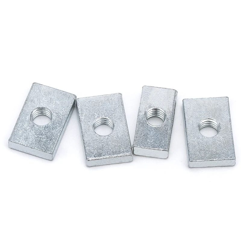 M3/M4/M5/M6 Zinc-Plated Carbon Steel Square/Thin Rectangular Slider Block Nuts for Aluminum Profiles