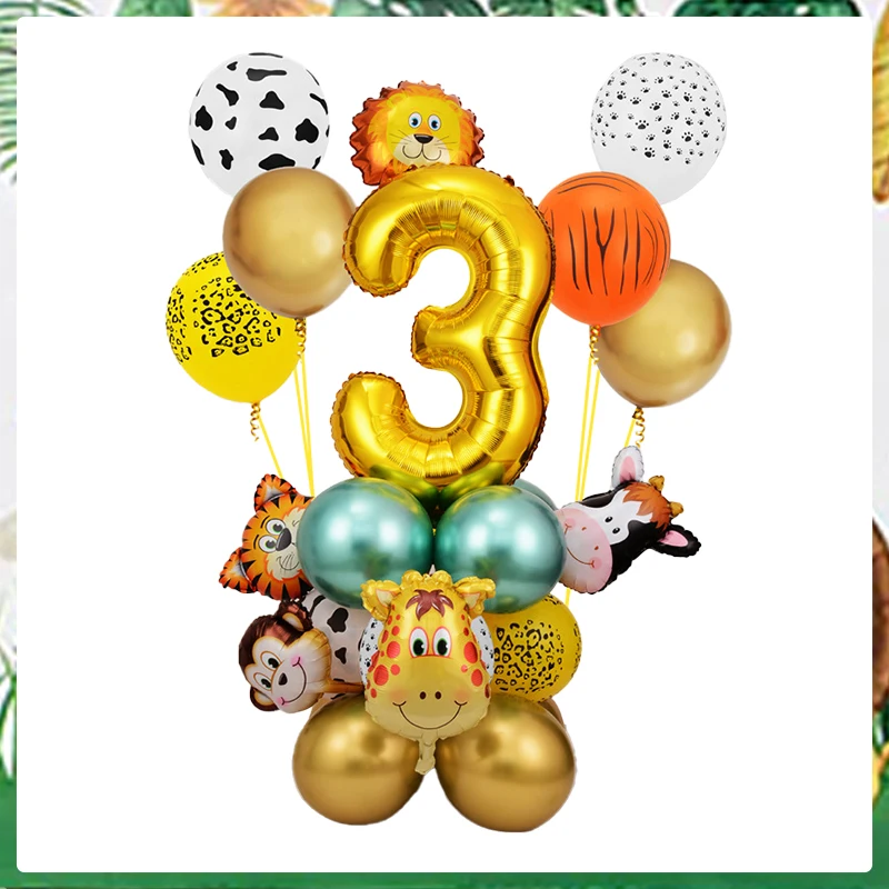 Jungle Birthday Party Decorations Animals Theme Paper Cups Plates Tableware Supplies Backdrop Balloons Set Baby Birthday Gifts