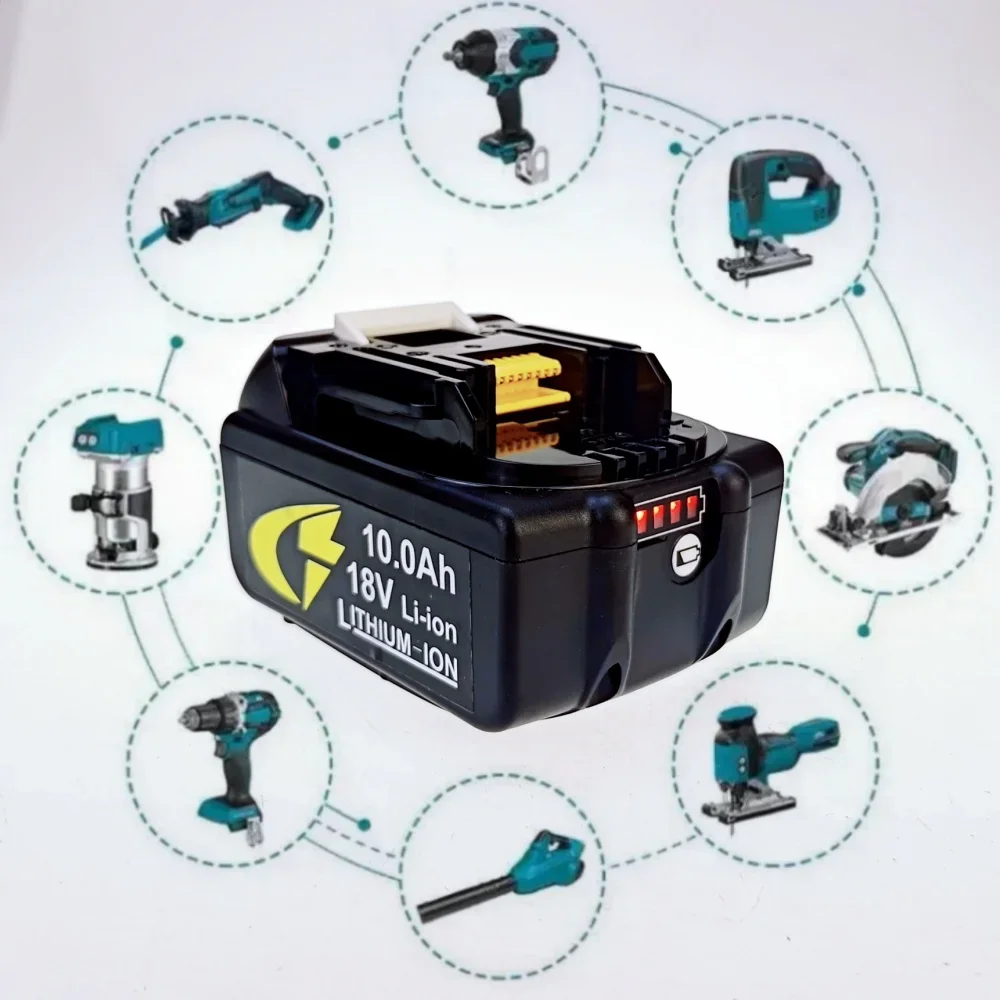 بطارية قابلة للشحن لماكيتا 18 فولت الاتحاد الأوروبي التوصيل شاحن. 10000 مللي أمبير مؤشر قدرة البطارية لأدوات DDF487 DTD173 DTW700 DGA404