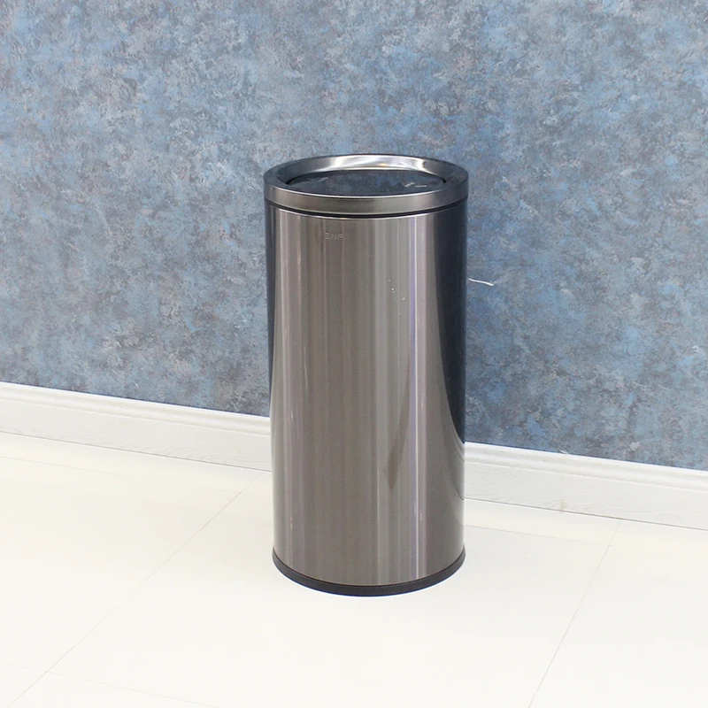 

Hotel Shopping Mall Cinema Trash Can Flip Commercial Stainless Steel High-grade Shaker Cover Large Capacity GNF