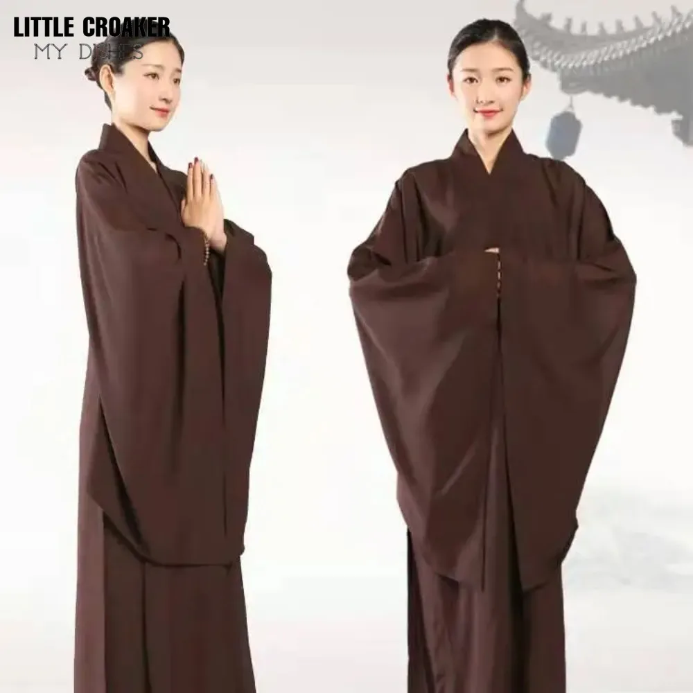 Free Shipping Shaolin Buddhist Monk Robes Suits Chinese Kung Fu Gown Uniforms Unisex Buddhist Monk Robes Clothing