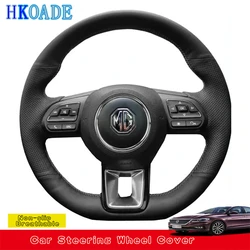 Customize DIY Car Steering Wheel Cover Microfiber Leather For MG ZS HS GS 5 6 RX5 RX8 ZST ZS EV 2017-2023 Car Accessories