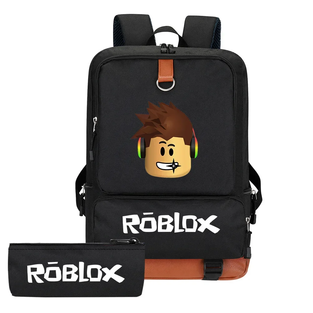 Virtual World Roblox tas ransel alat tulis anak, tas punggung komputer tempat hadiah dua potong untuk pelajar