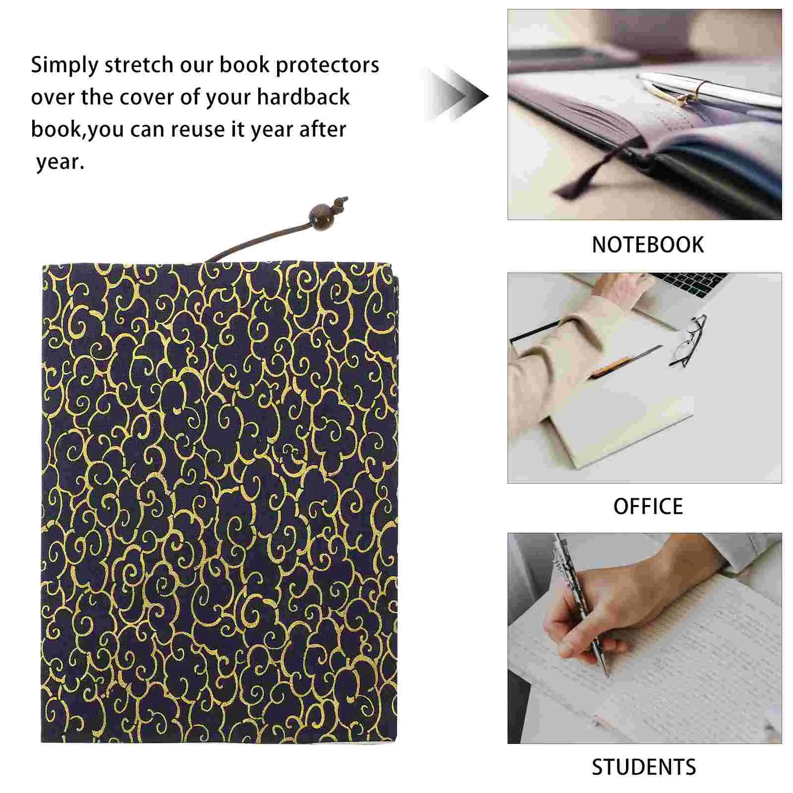 Book Cover Washable Covers for Soft Books Cloth Reusable Sleeve Binding Account