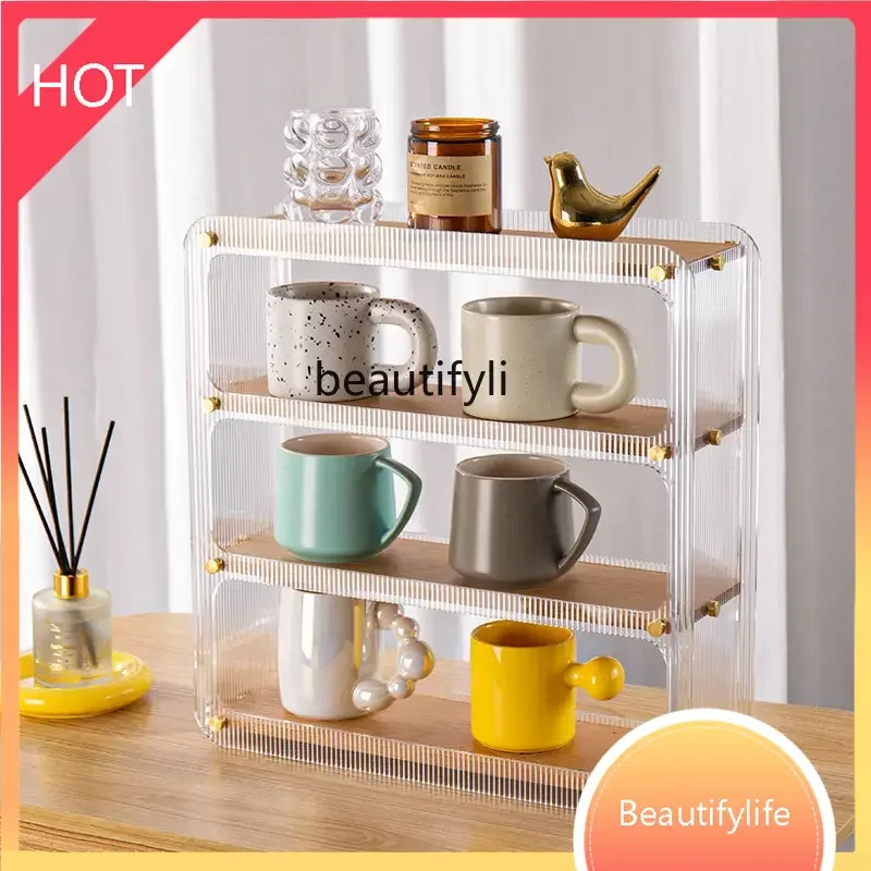 جديد سطح المكتب حامل الكأس كأس تخزين الرف فنجان شاي تخزين عرض موقف الطبقات تخزين الرف ss 8617 #1