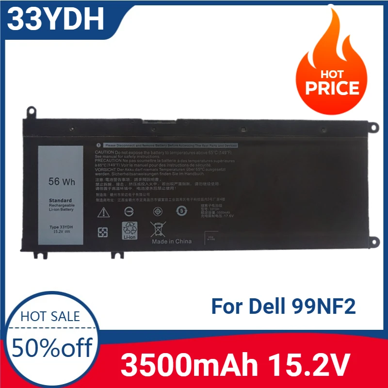 

New High-quality 15.2V 3500mAh Laptop Battery 33YDH for Dell 99NF2 PVHT1 81PF3 081PF3 P30E P30E001