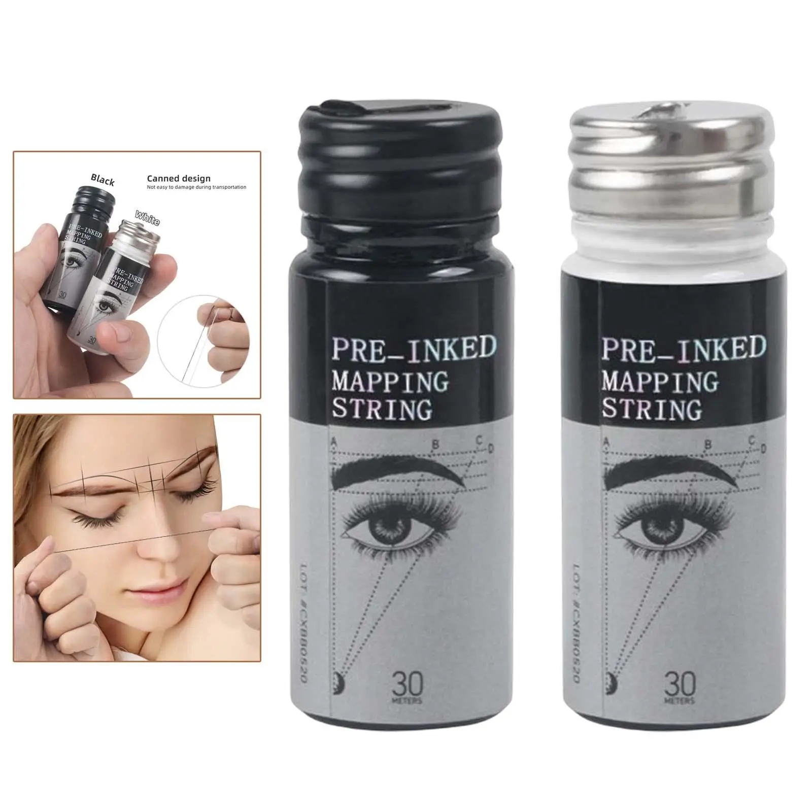 خط رسم خرائط مسبق الحبر بطول 30 مترًا، أدوات مكياج الحواجب الدائمة للنساء و