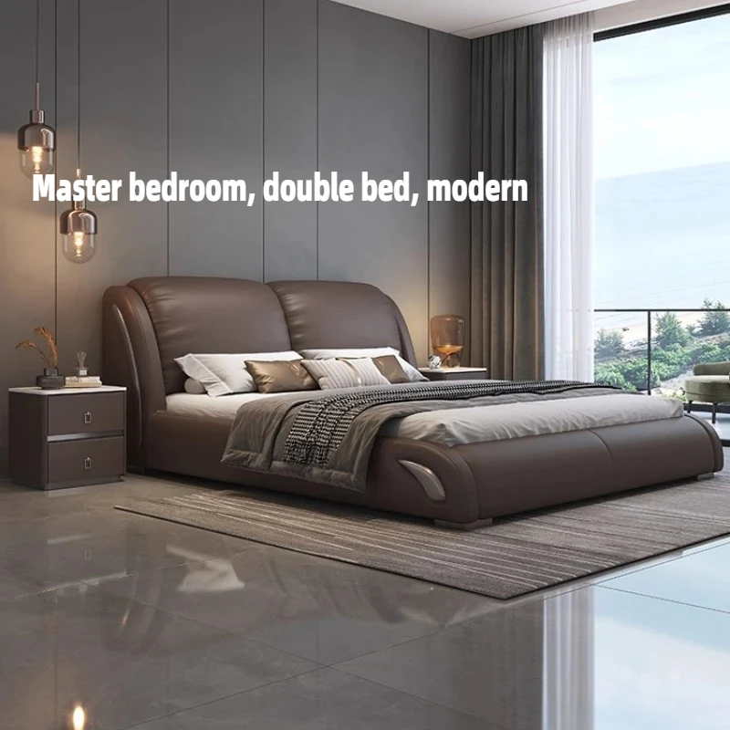 

Двуспальная кровать Master 200x220 см, современная, размера Full/King, с прикроватной тумбочкой, каркас Queen, изголовье Twin, элитная мебель