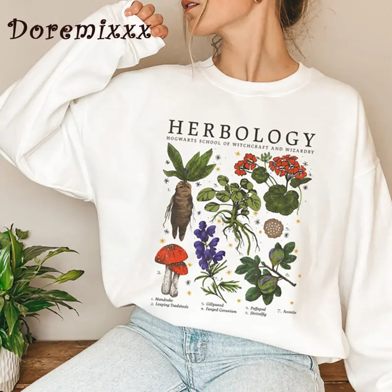 Autumn Winter Herbology Plants Cotton Magic Wizard Witchcraft School Shirt Sweatshirts Botanical Gardening Gift