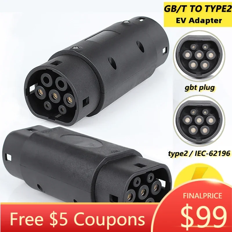 

32A 22KW GBT к Type2 EV Кабель-адаптер Разъем GB/T IEC 62196 Разъем для зарядки электромобиля для автомобильных зарядных устройств