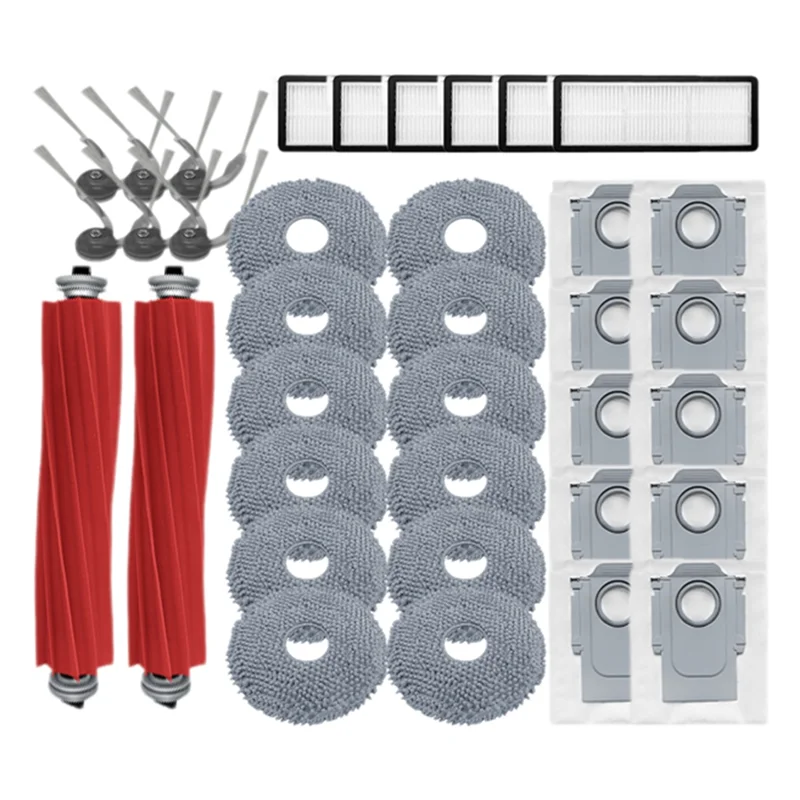 36PCS Brush HEPA Filter Mop Cloth Dust Bag For Roborock QV 35A/QV 35S/QR 798/QR 598 Vacuum Cleaner Accessories Kit