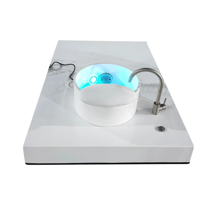 New Hot Sale Gold Top Spa Pedicure Bowl with Platform & Light Emitting Diode & Jet