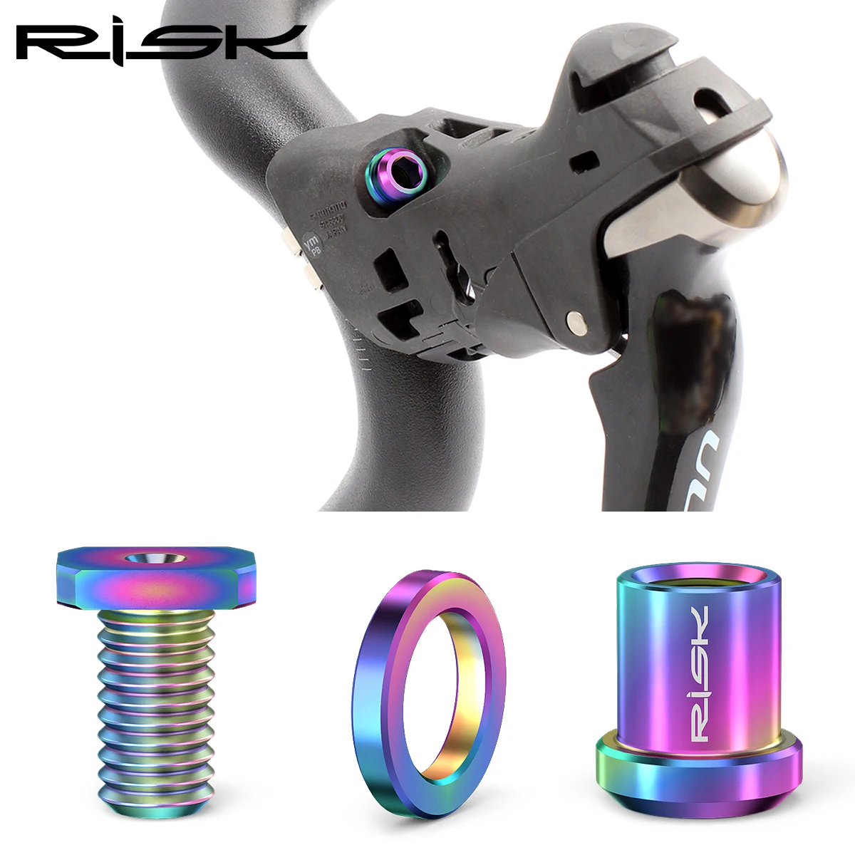 RISK Titanium Road Bike Shifter Lever Fixing Screw Gear Shift Clamp Ring Bolt Change Head Fixed Nut for SRAM Shimano R8000 FORCE