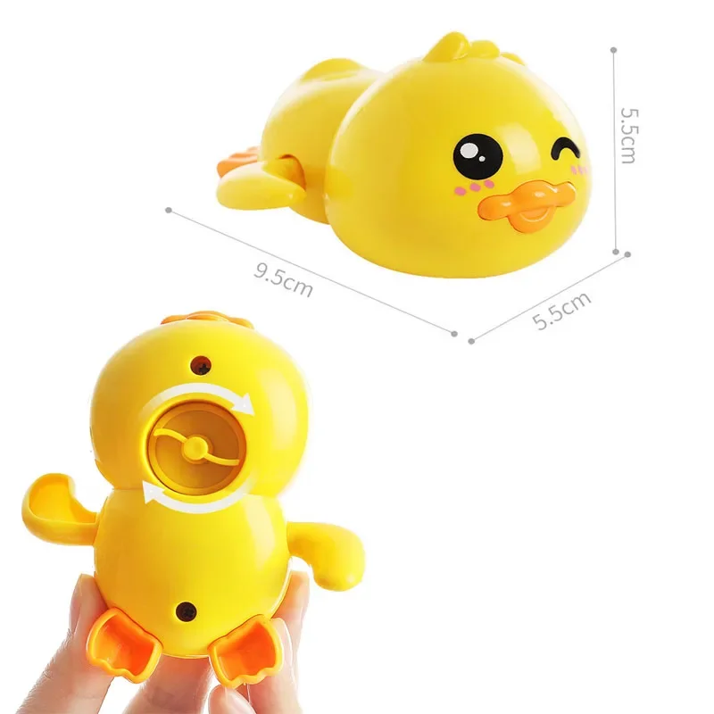 Bath Toys Cute Swimming Duck for Toddlers 1-3 Years Old Floating Wind Up for Boy Girl New Born Baby Bathtub Toddle Plastic Toys