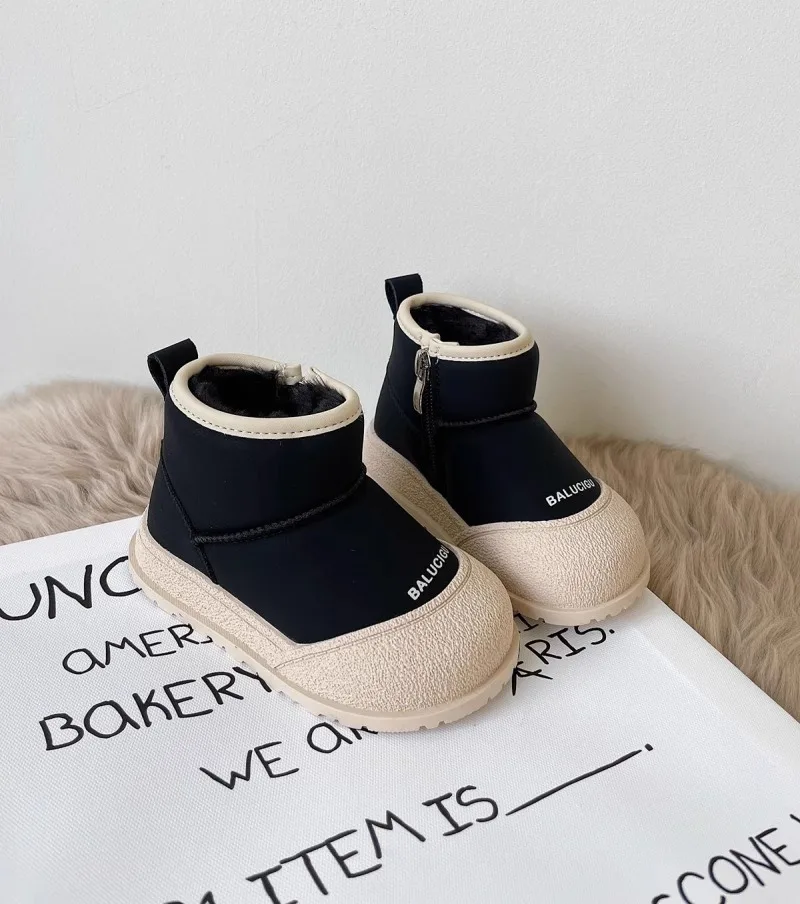 2026 Neue Winter-Plüsch-Schneestiefel für Kinder Dicke Warme Baumwollschuhe für Jungen und Mädchen Wasserdichte Kinder-Winterstiefel Samtschuh – Detail 9