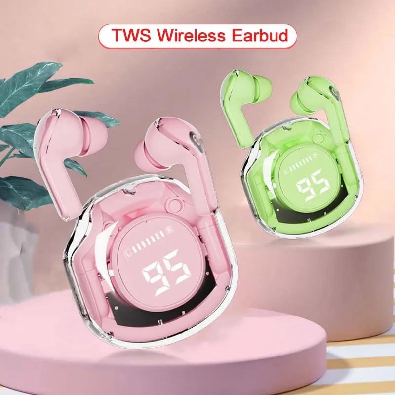 Écouteurs sans fil Bluetooth T8 TWS, casque ENC transparent, affichage numérique de l'alimentation LED, son stéréo, écouteurs pour le travail sportif