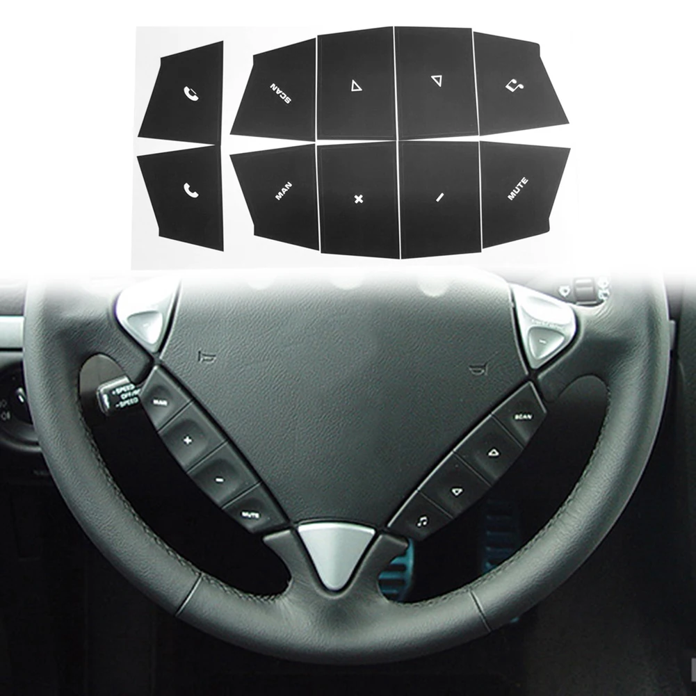 Steering Wheel Button Repair Decal Sticker Compatible with 2003 2004 2005 2006 Interior Trim Replacement Overlay