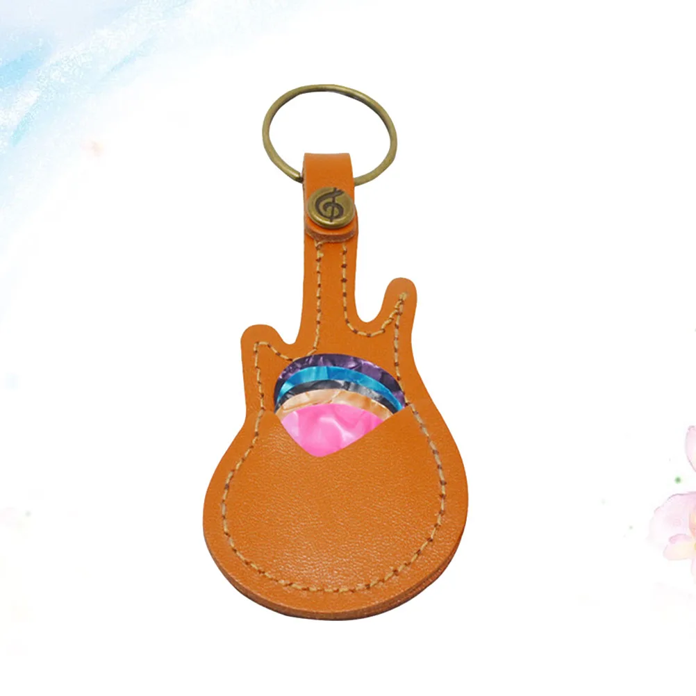 

1Set Guitar Pick Holder Plectrum Storage Bag Copper Keychain Accessory Portable Case For Picks Holder Set