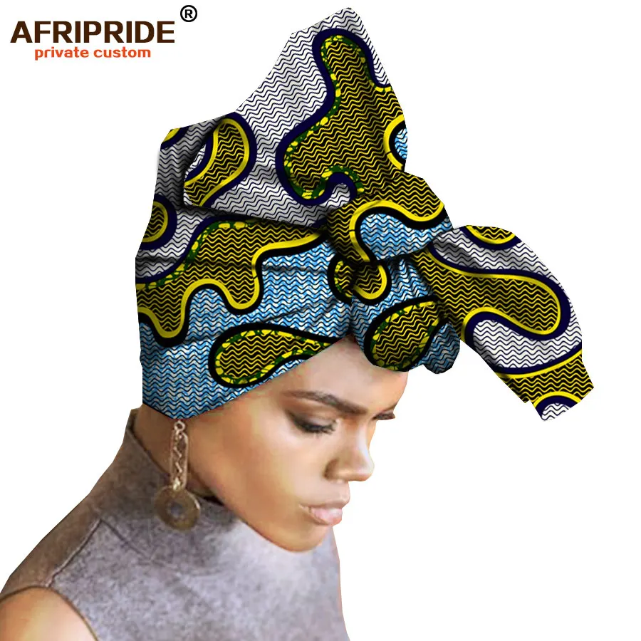 African Ankara Print Headscarf for Women AFRIPRIDE Fashion Casual Style 90cm*110cm 100% High Quality Batik Cotton A18h004