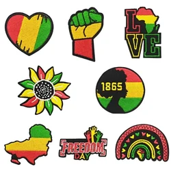African Continent Iron on Patch for T-shirt Festival Cap Badge Black History Month Themed Freedom Emblem Africa Colors Appliques