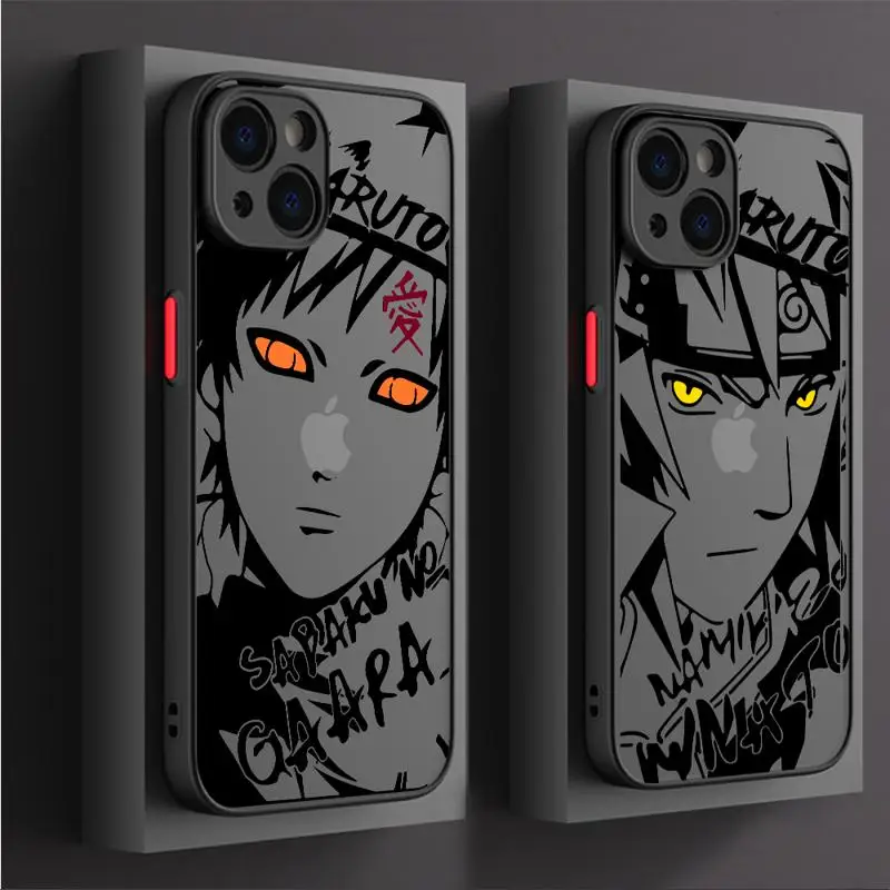 Anime Cool-N-Narutos Case For Apple iPhone 15 11 14 13 12 Pro 7 XR X XS Max 8 Plus 6 6S SE 2022 15Pro Black Matte Phone Funda