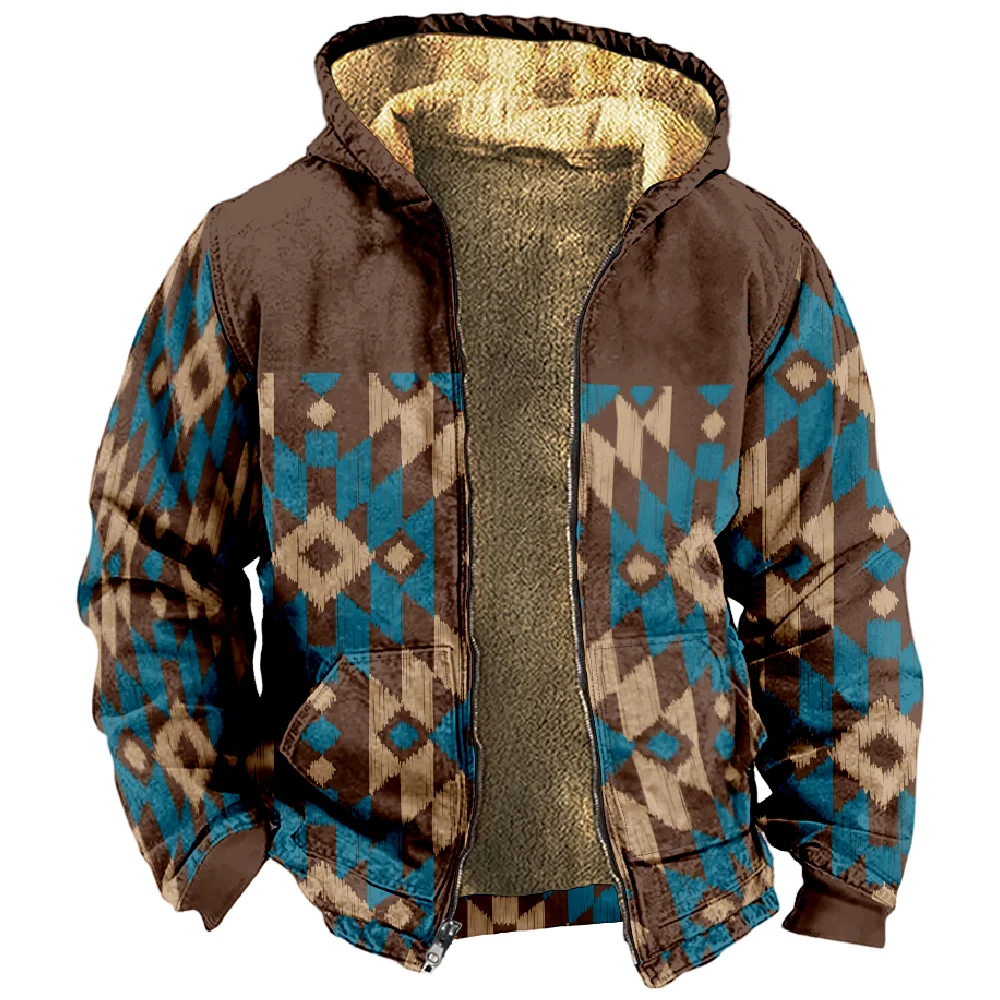 Aztec جرافيك Hoodie هوديي للرجال والنساء ، طباعة ثلاثية الأبعاد ، طويلة الأكمام ، سستة البلوز ، الوقوف طوق ، ملابس الشتاء