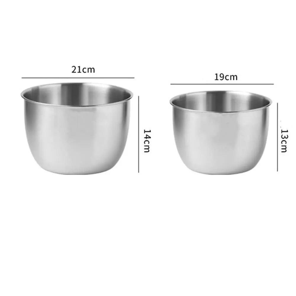 Kitchen 304 Stainless Steel Mixing Bowl Deep Design Anti-Flying Cooking Baking Cake Bread Salad 19 x 13cm