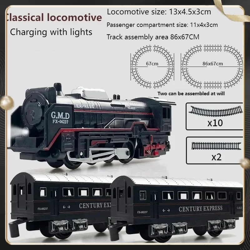 Zestaw kolejek elektrycznych z symulacją świateł pociągu, model kolejki szybkiej, zabawka dla chłopców i dziewczynek w wieku od 3 do 6 lat, rok 2025.