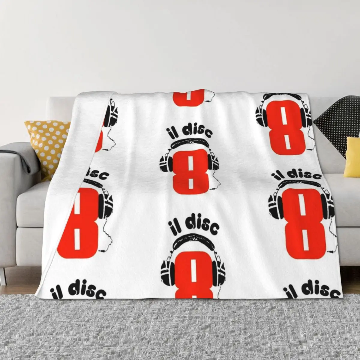 Il Disc8 Italo Disco رمي بطانية فضفاضة للشاطئ لفصل الشتاء الحراري لبطانيات السفر