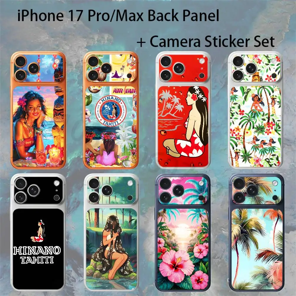 

Hinano Tahiti Girl Beach For iPhone 17pro/proMax Full body Back Cover Decal Skin Colorful Rear Protective Sticker Film