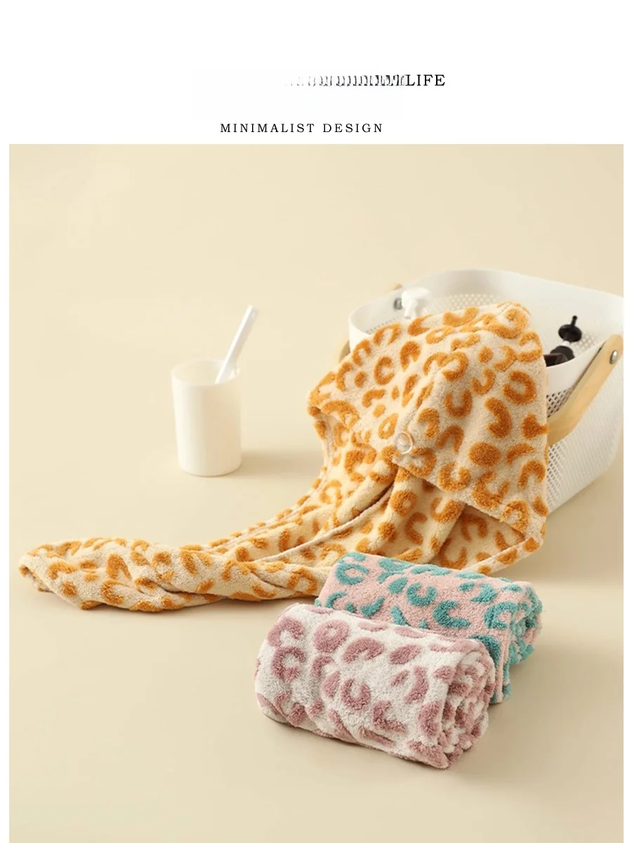 

Tlife Mewool Super Absorbent Qui Dry Thiened Double Layer Hair Cap Textured Design Soft Cozy Versatile Durable for Everyone