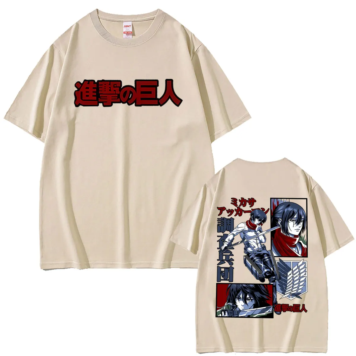 Japanese Anime Attack on Titan T-shirt Mikasa Ackerman Graphic T-shirts Men's Women Manga Retro Oversized Short Sleeve T Shirts