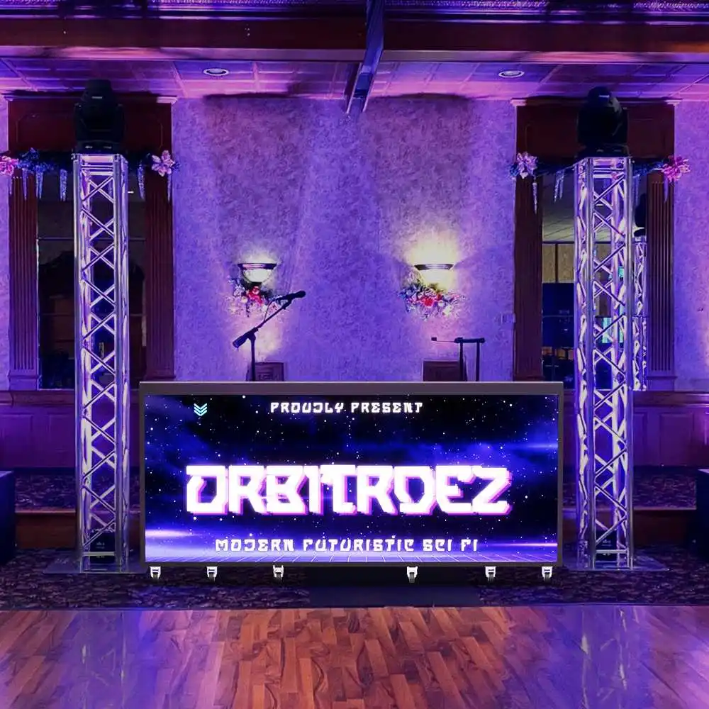 Led Video Wall Screen Portable Dj Booth Facade P1.56 P1.95 P2.6 P3.91 Rolling Tri Foldable Plegable Mobile Led Dj Booth