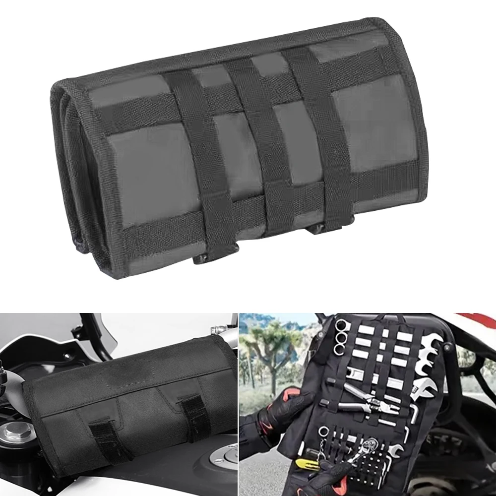 

Tool Bag Large Wrench Roll Up Portable Pouch Bag Folding Storage Kit Pockets Kit for Motorcycle/Motocross Riding New